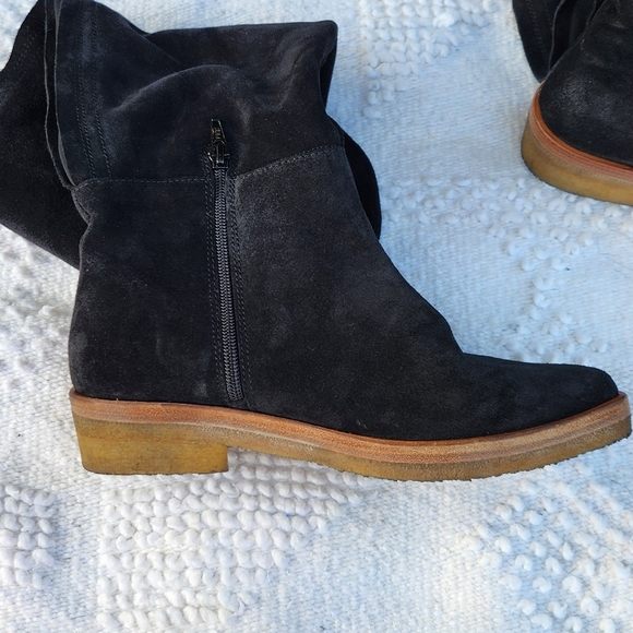 Free People banks-over-the-knee boots black suede size 6.5 - Picture 6 of 11